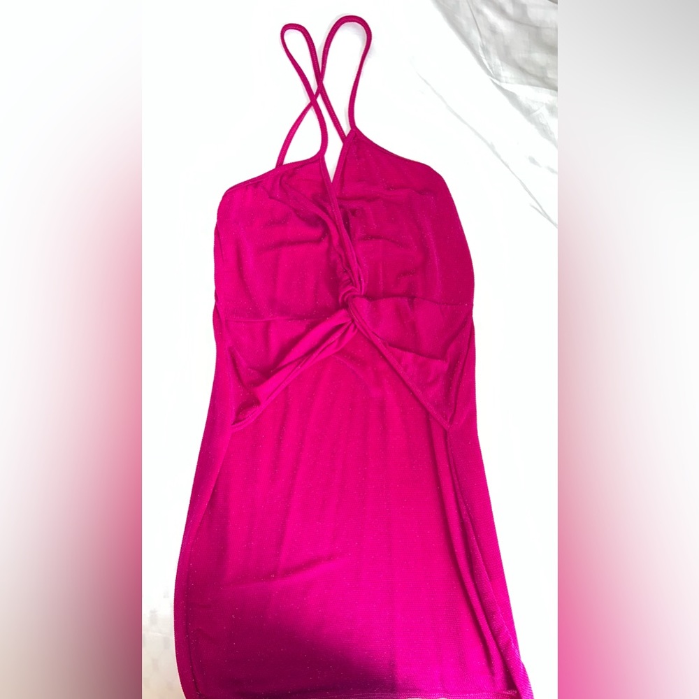 Size US 10 Hot Pink/Magenta Sparkly Dress from Pretty Little Thing